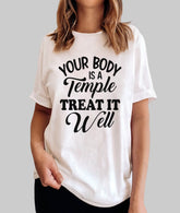 Your Body Is a Temple – Motivational Quote T-Shirt, Lets Your Shirt Do Talking