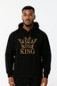 Black KING Hoodie | Mid-Weight Fleece Pullover with Crown Print