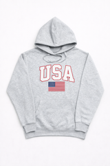 USA Classic Fit Hoodie – Midweight 280 GSM Cotton Blend with High-Quality DTF Print