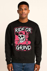 Ride or Grind Skull Sweatshirt – Bold Skate Streetwear Vibe
