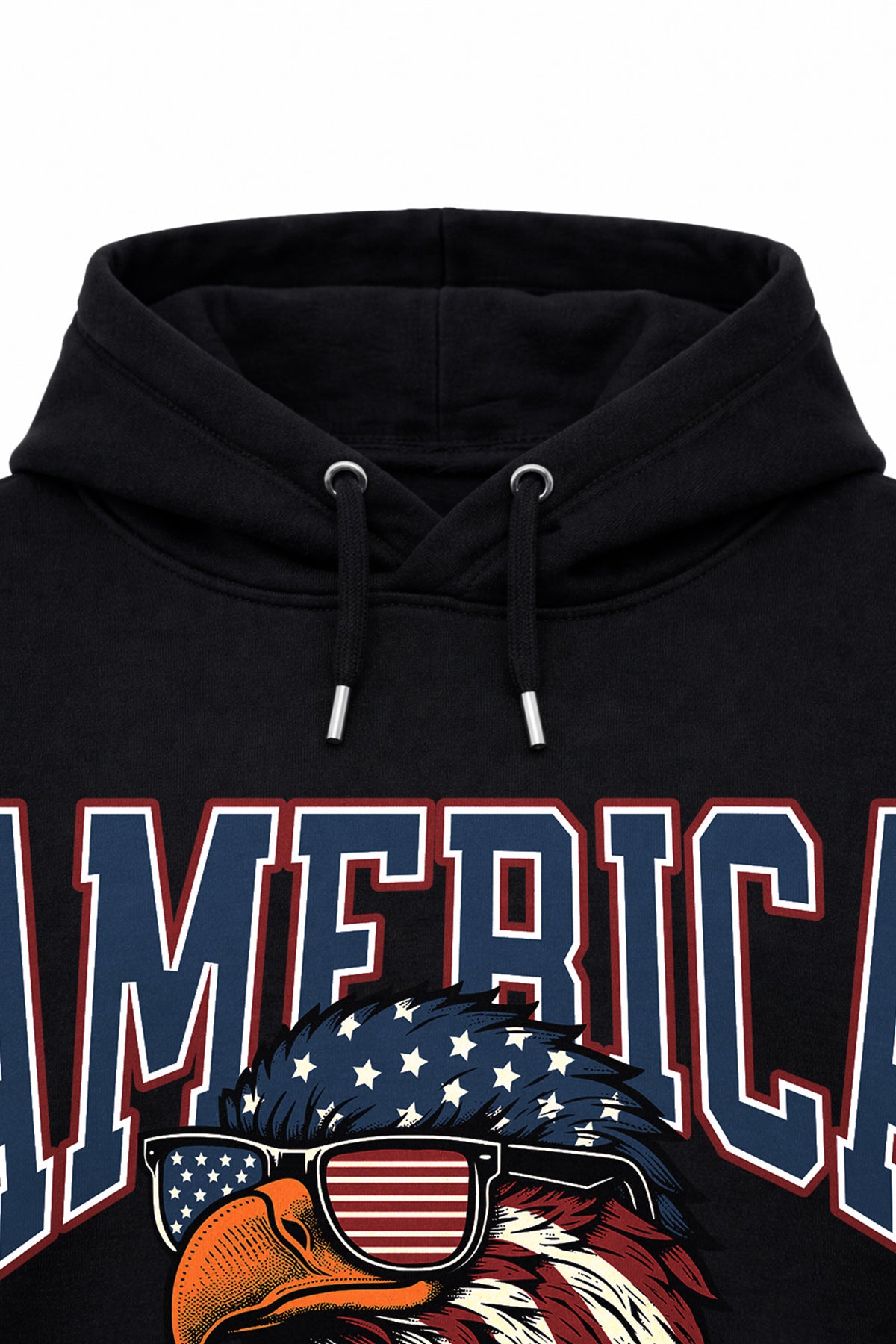Star-Spangled Eagle Premium Black Hoodie Secondary image