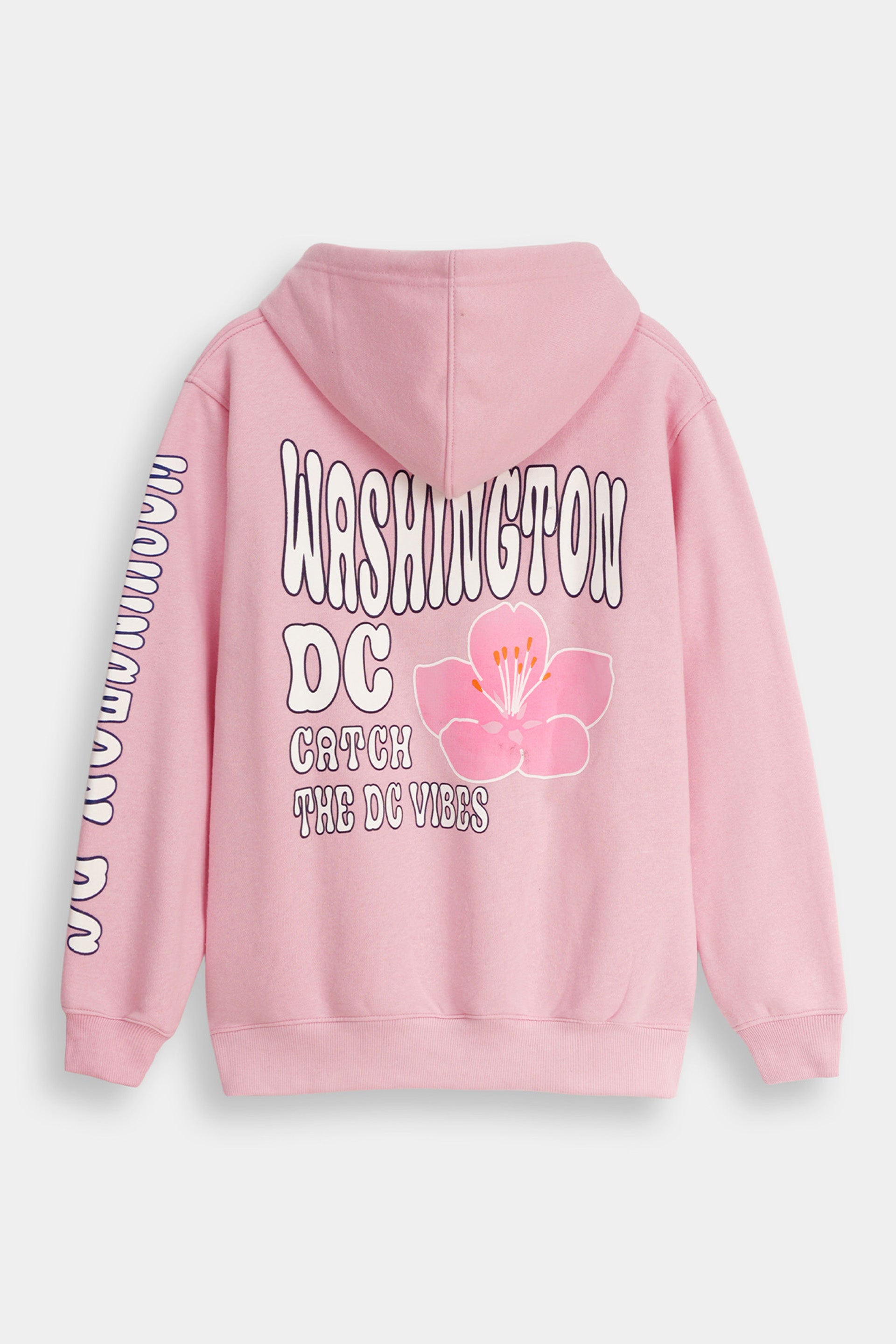 Washington DC Blossom Graphic Hoodie – Women’s Pink Streetwear Hoodie