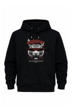 Black Cotton-Blend Pullover Hoodie - Gothic Tiger Art Print