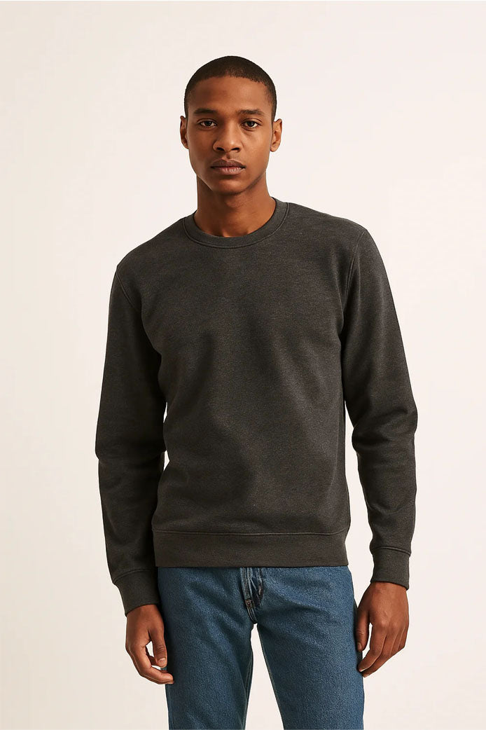 ANWA Plain Fleece Crew Neck Sweatshirts Uni Sex Secondary image