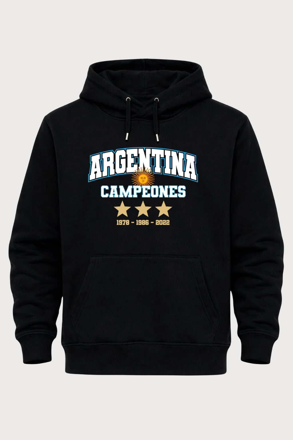 Argentina Campeones: Bold Block-Print Fleece Hoodie