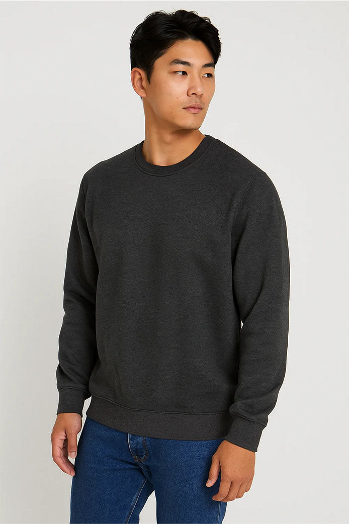 ANWA Plain Fleece Crew Neck Sweatshirts Uni Sex Main image