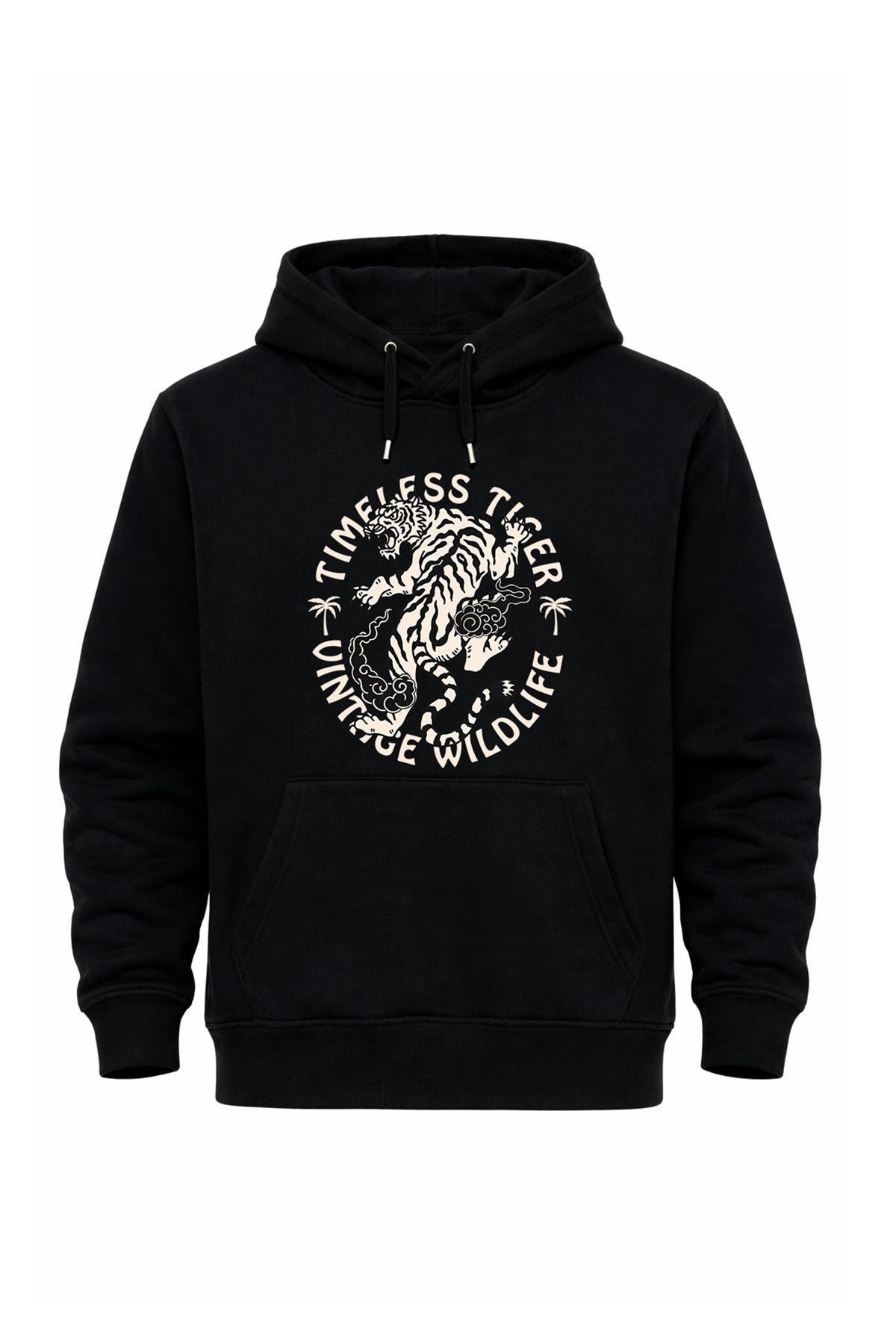 Timeless Aesthetic: White Tiger Circular Print Hoodie Main image