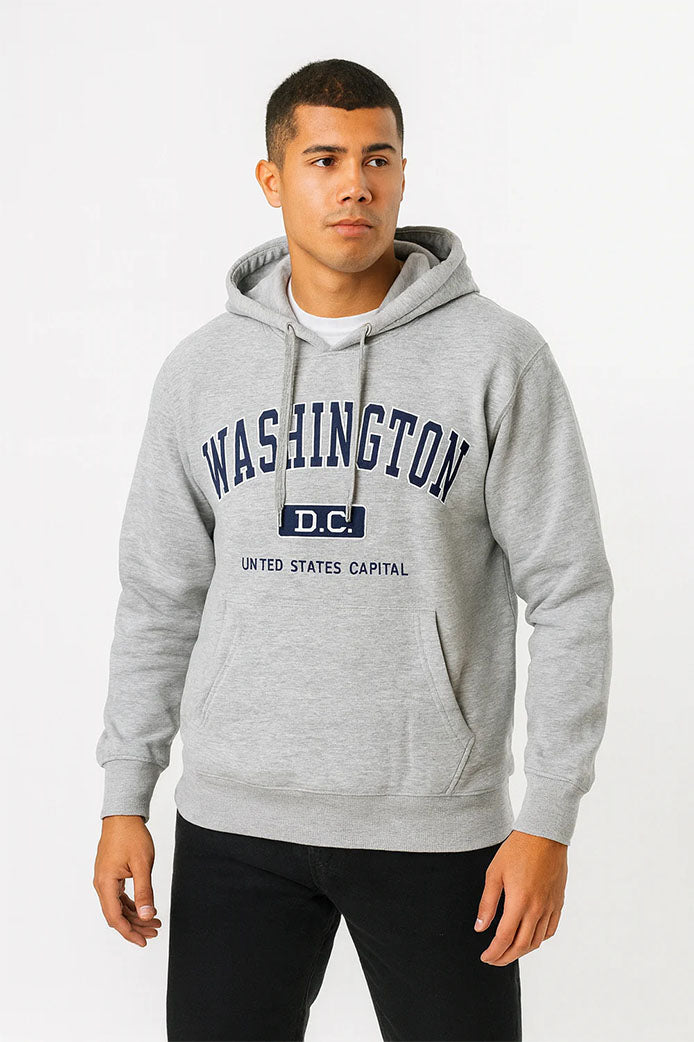 Washington D.C. Hoodie – Unisex Grey Sweatshirt | Soft Cotton Blend Pullover Main image