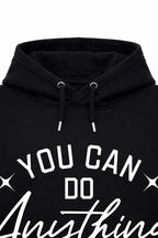 The Perspective Hoodie: Signature Script Graphic in Noir