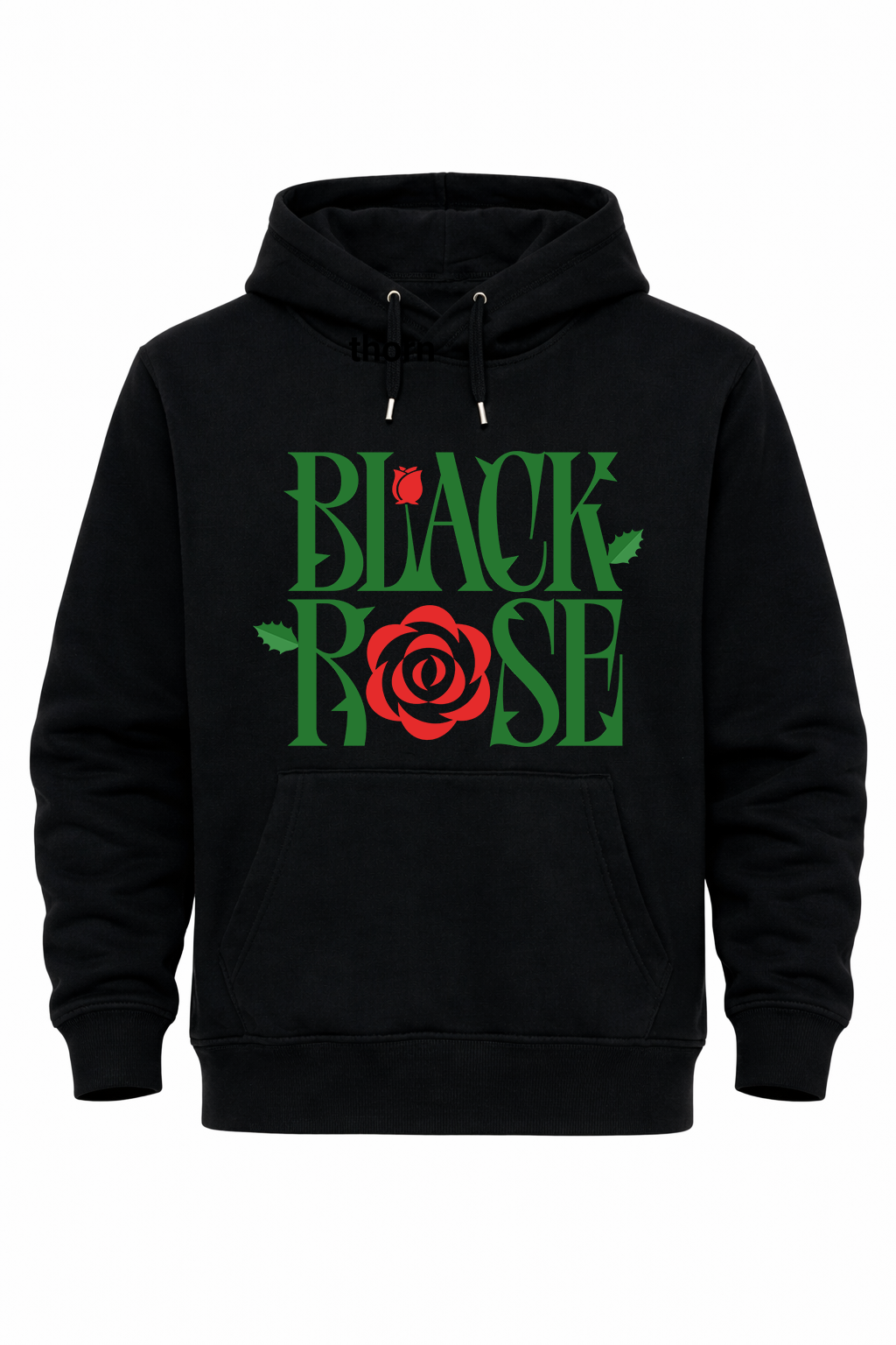 Black Rose Printed Hoodie