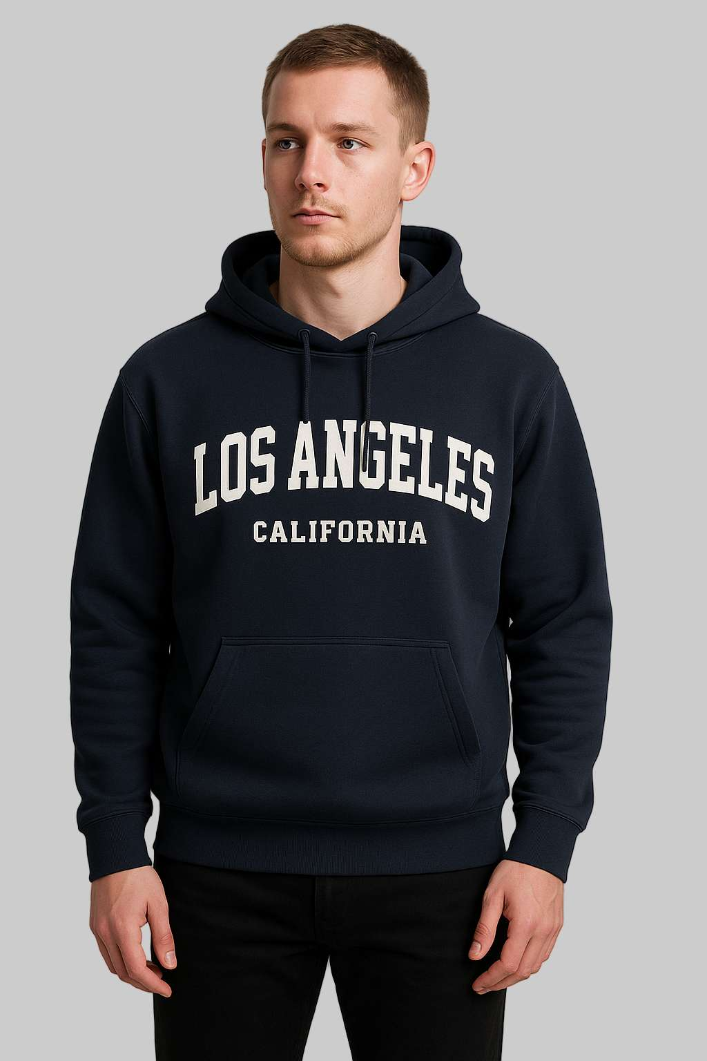 Los Angeles California Hoodie –Puff Print, Streetwear Uni-Sex Secondary image