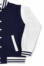 Classic Varsity Jacket – Button-Up Letterman Jacket, 80% Cotton 20% Polyester, Casual Streetwear Coat – Red, Navy, Black