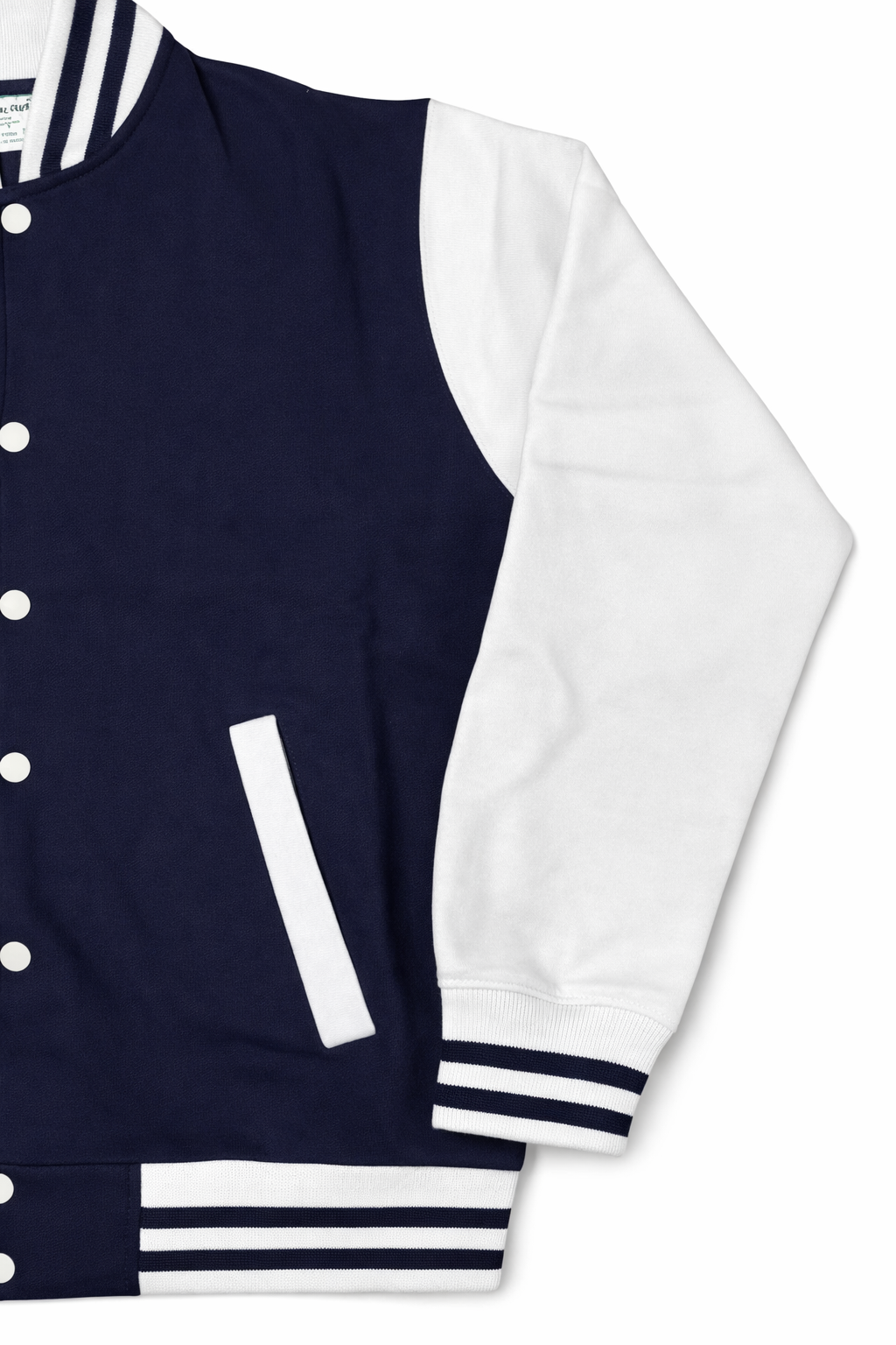 Classic Varsity Jacket – Button-Up Letterman Jacket, 80% Cotton 20% Polyester, Casual Streetwear Coat – Red, Navy, Black