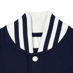 Classic Varsity Jacket – Button-Up Letterman Jacket, 80% Cotton 20% Polyester, Casual Streetwear Coat – Red, Navy, Black