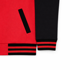 Classic Varsity Jacket – Button-Up Letterman Jacket, 80% Cotton 20% Polyester, Casual Streetwear Coat – Red, Navy, Black
