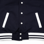 Classic Varsity Jacket – Button-Up Letterman Jacket, 80% Cotton 20% Polyester, Casual Streetwear Coat – Red, Navy, Black