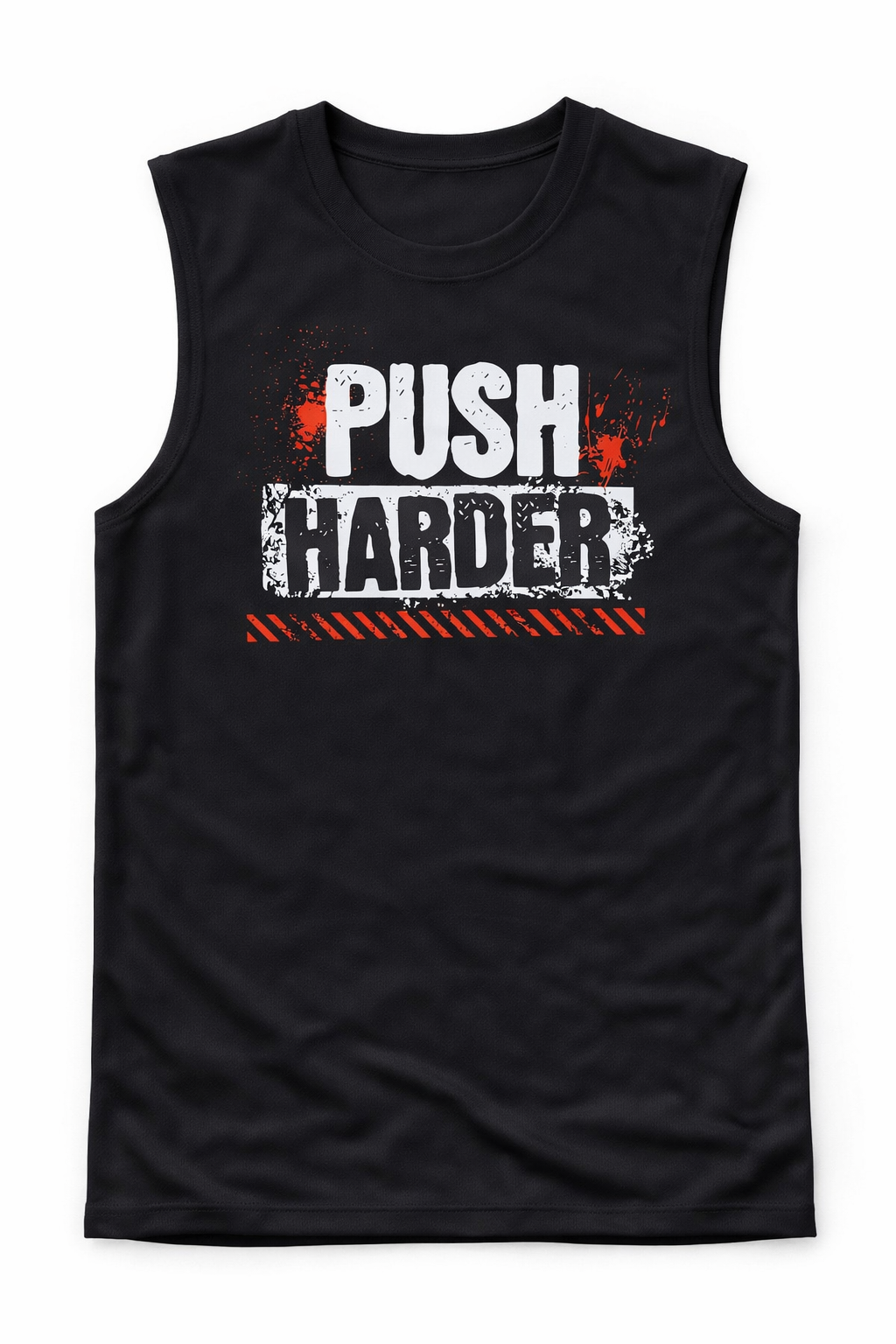 PUSH HARDER Dry Fit Gym Tank Top – 100% Polyester Sleeveless Workout Shirt