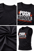 PUSH HARDER Dry Fit Gym Tank Top – 100% Polyester Sleeveless Workout Shirt