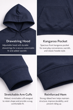 USA Classic Fit Hoodie – Midweight 280 GSM Cotton Blend with High-Quality DTF Print