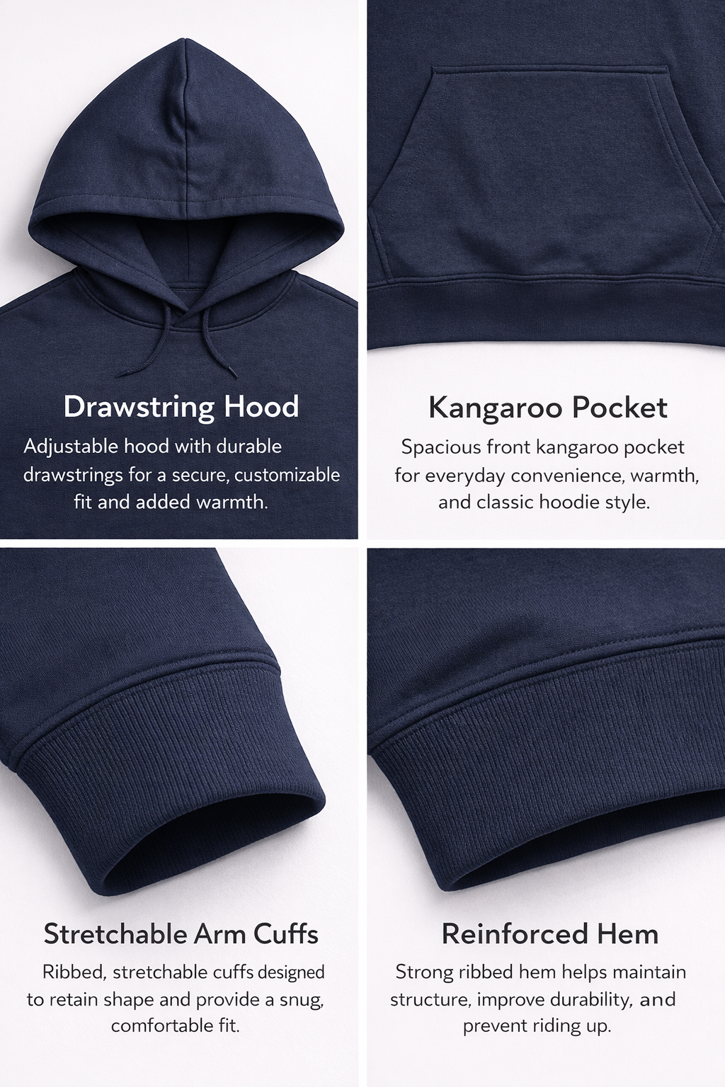 USA Classic Fit Hoodie – Midweight 280 GSM Cotton Blend with High-Quality DTF Print