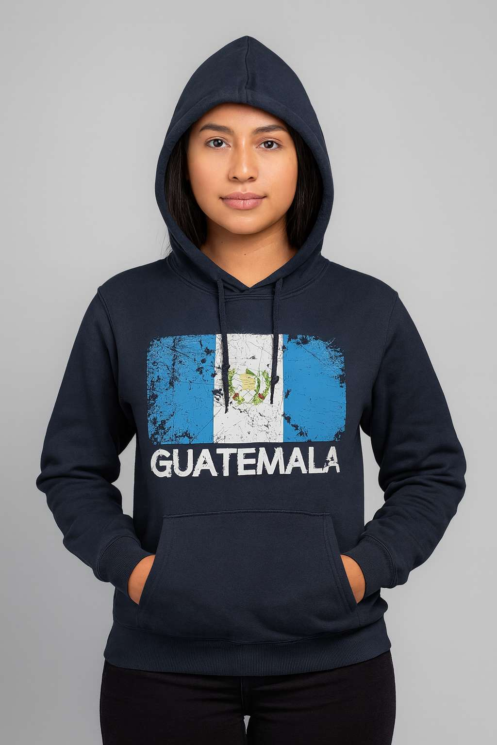Guatemala Flag Hoodie – Vintage Distressed Print | Unisex Fleece Secondary image