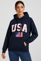 USA Classic Fit Hoodie – Midweight 280 GSM Cotton Blend with High-Quality DTF Print