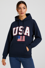 USA Classic Fit Hoodie – Midweight 280 GSM Cotton Blend with High-Quality DTF Print