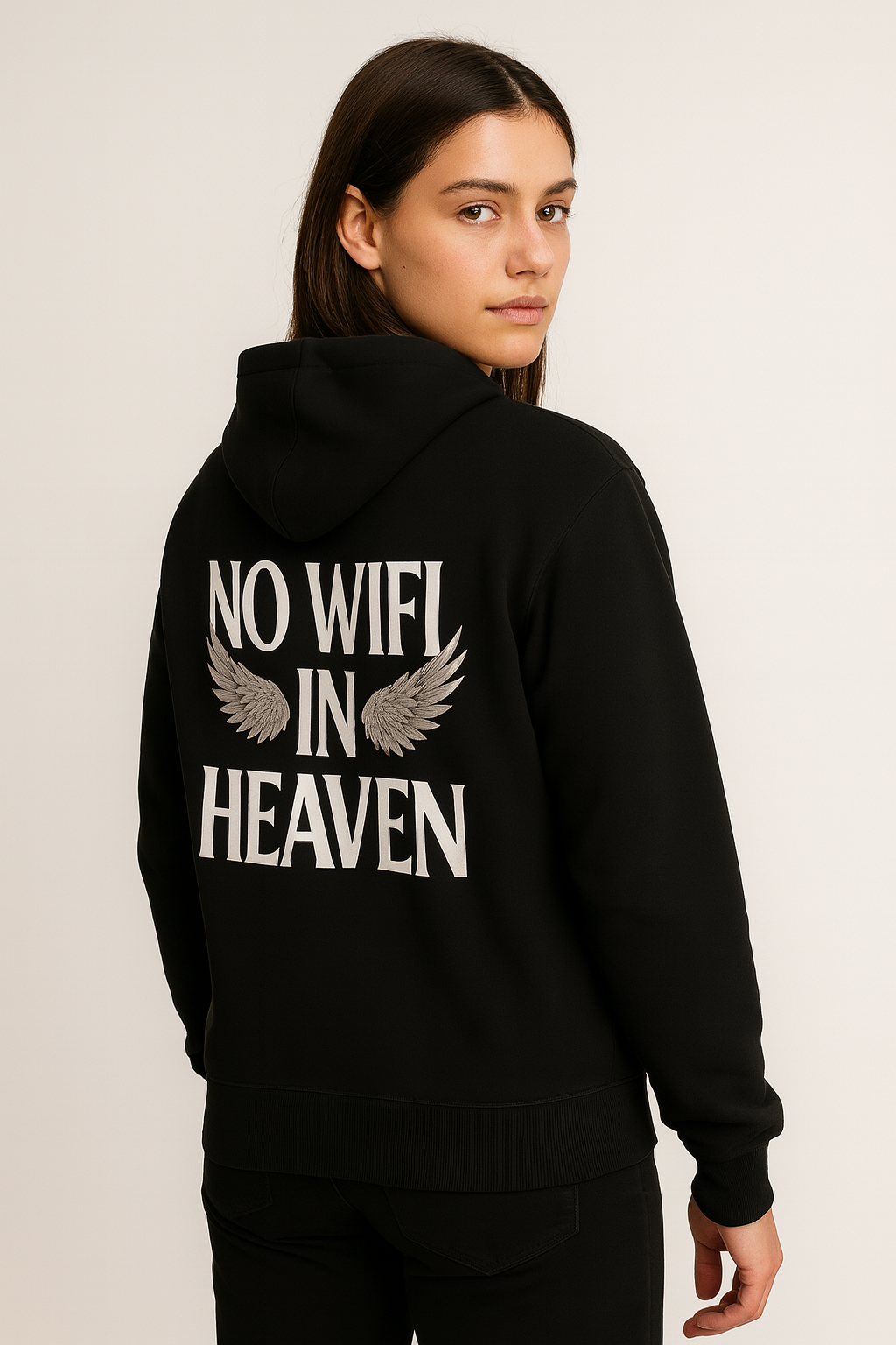 Stay Offline Hoodie – “NO WIFI IN HEAVEN” Edition Main image