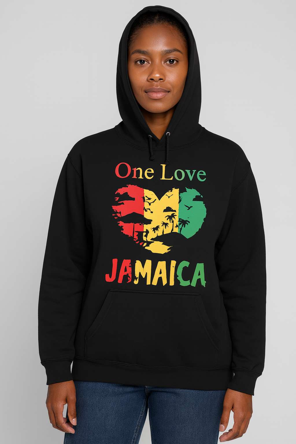 One Love Jamaica Hoodie | Rasta Vibes & Island Pride Main image