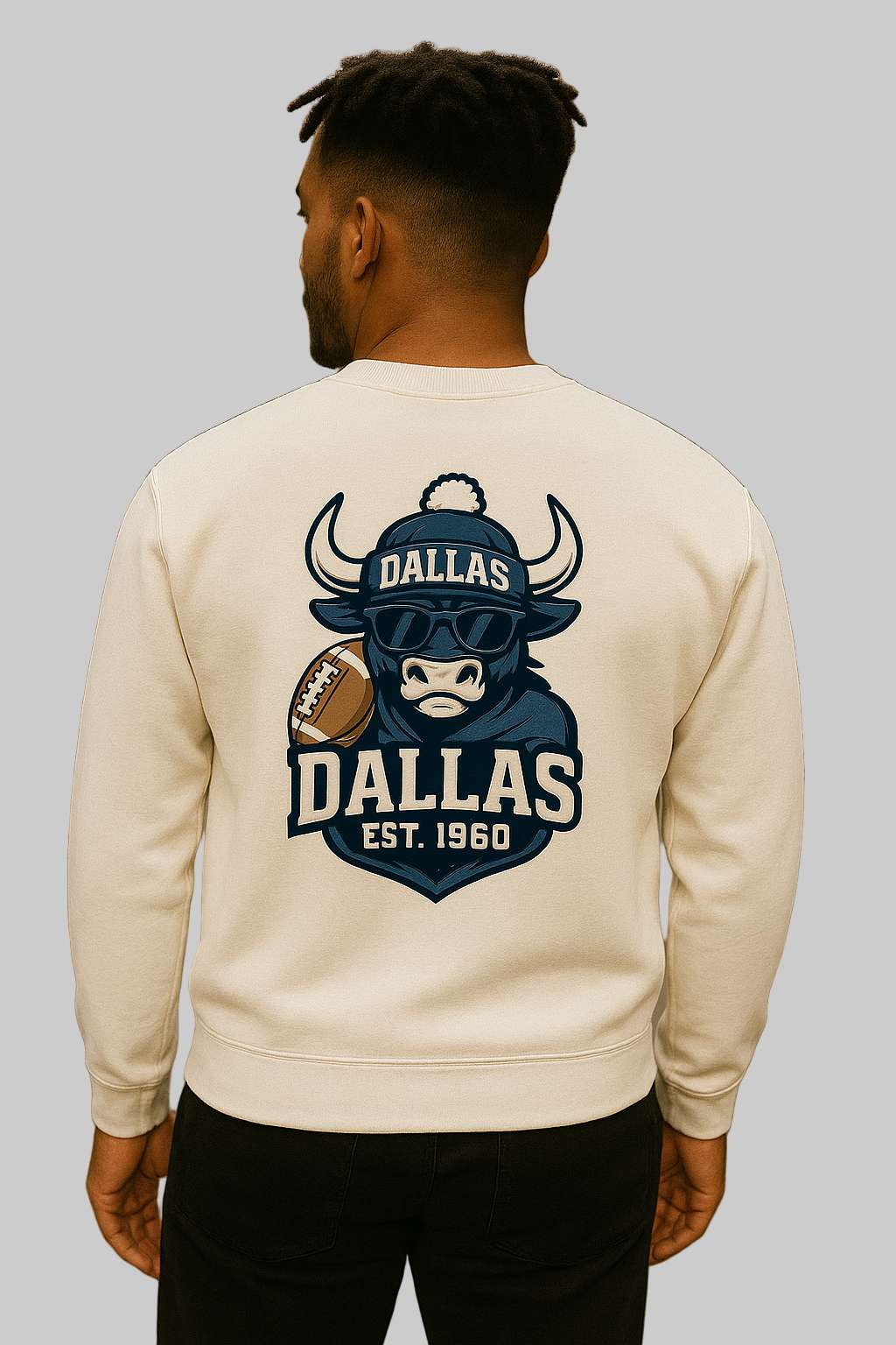 Dallas Bull Heritage Crewneck, Vintage-Inspired