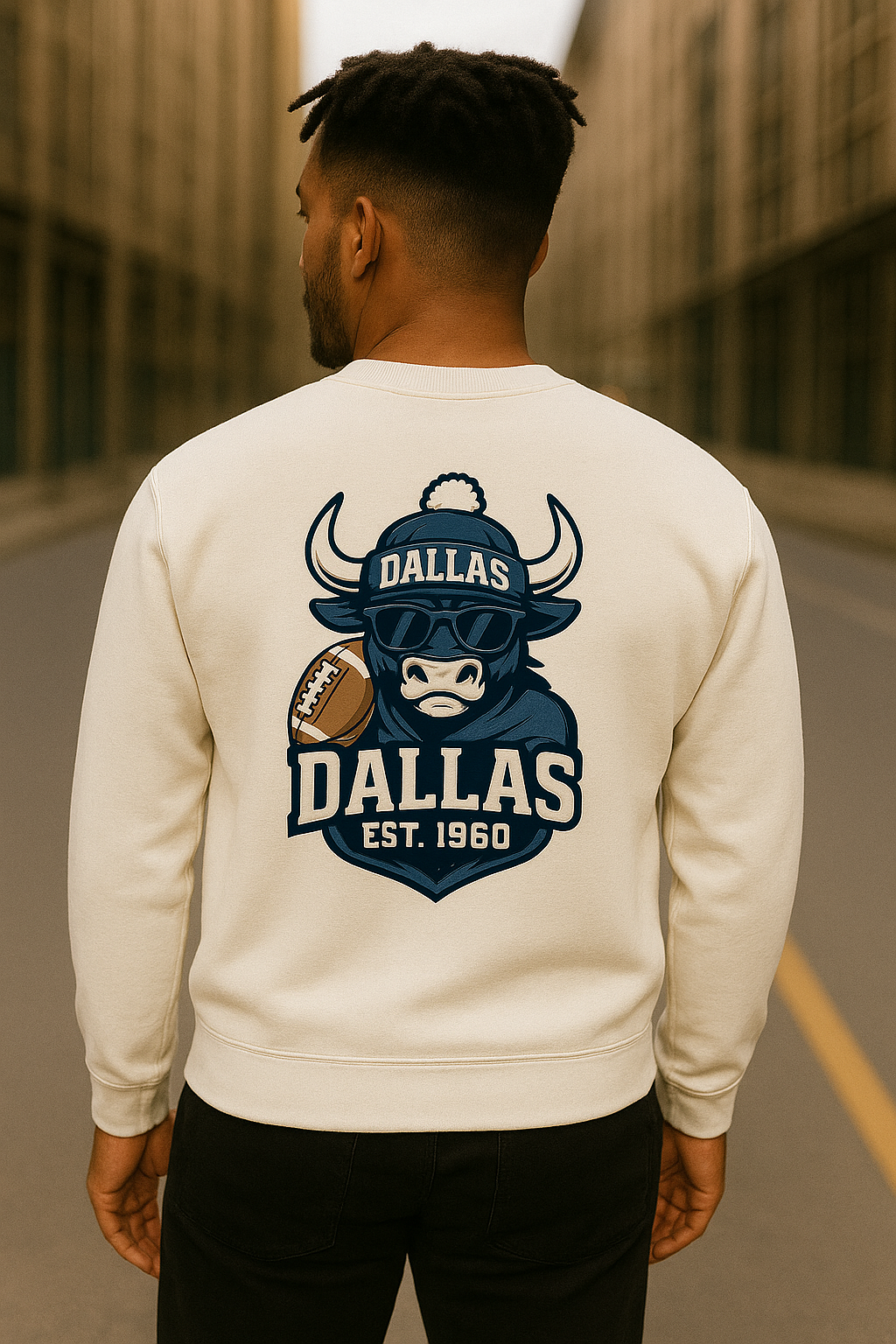 Dallas Bull Heritage Crewneck, Vintage-Inspired