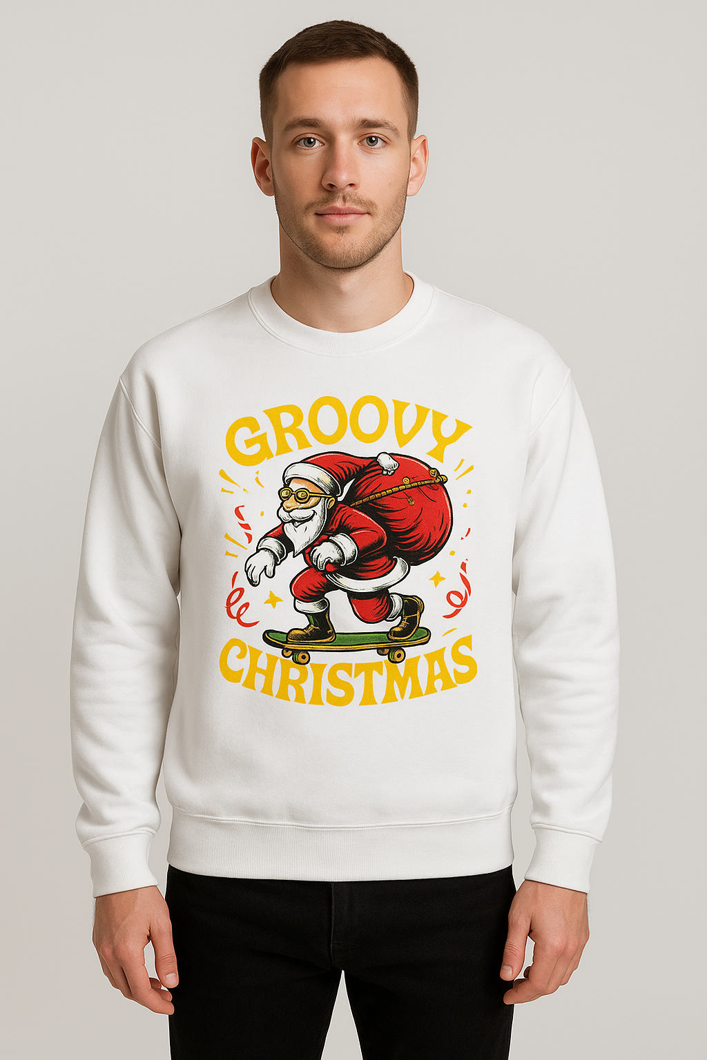 Groovy Christmas Sweatshirt – Unisex Classic Fit