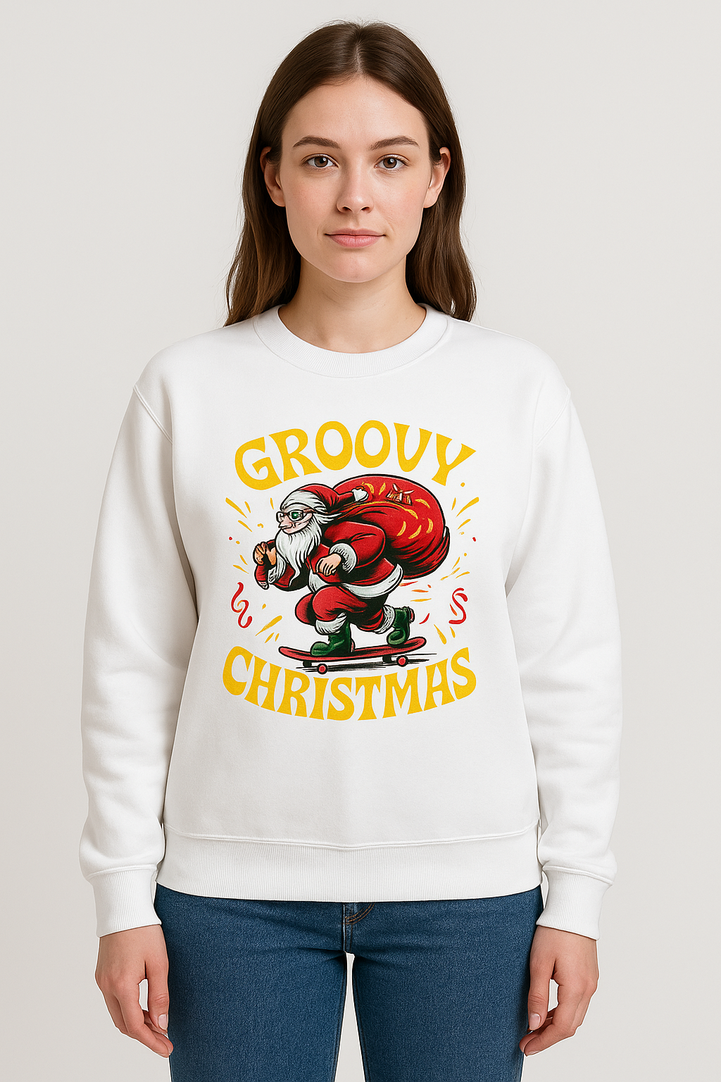 Groovy Christmas Sweatshirt – Unisex Classic Fit