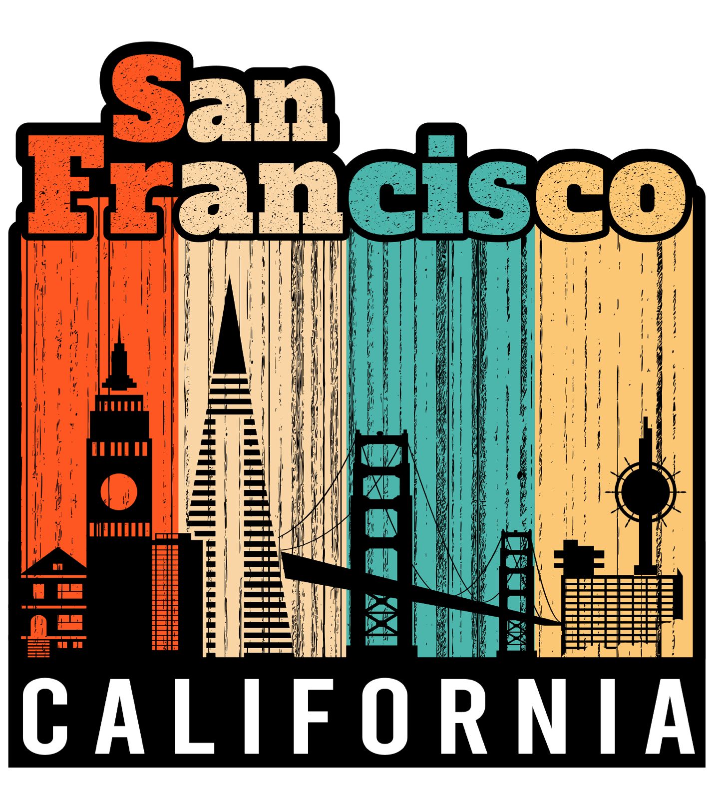 ANWA San Francisco DTF Print Sweatshirts Unisex