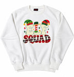 ELF SQUAD Christmas crewneck sweatshirt in Ivory White