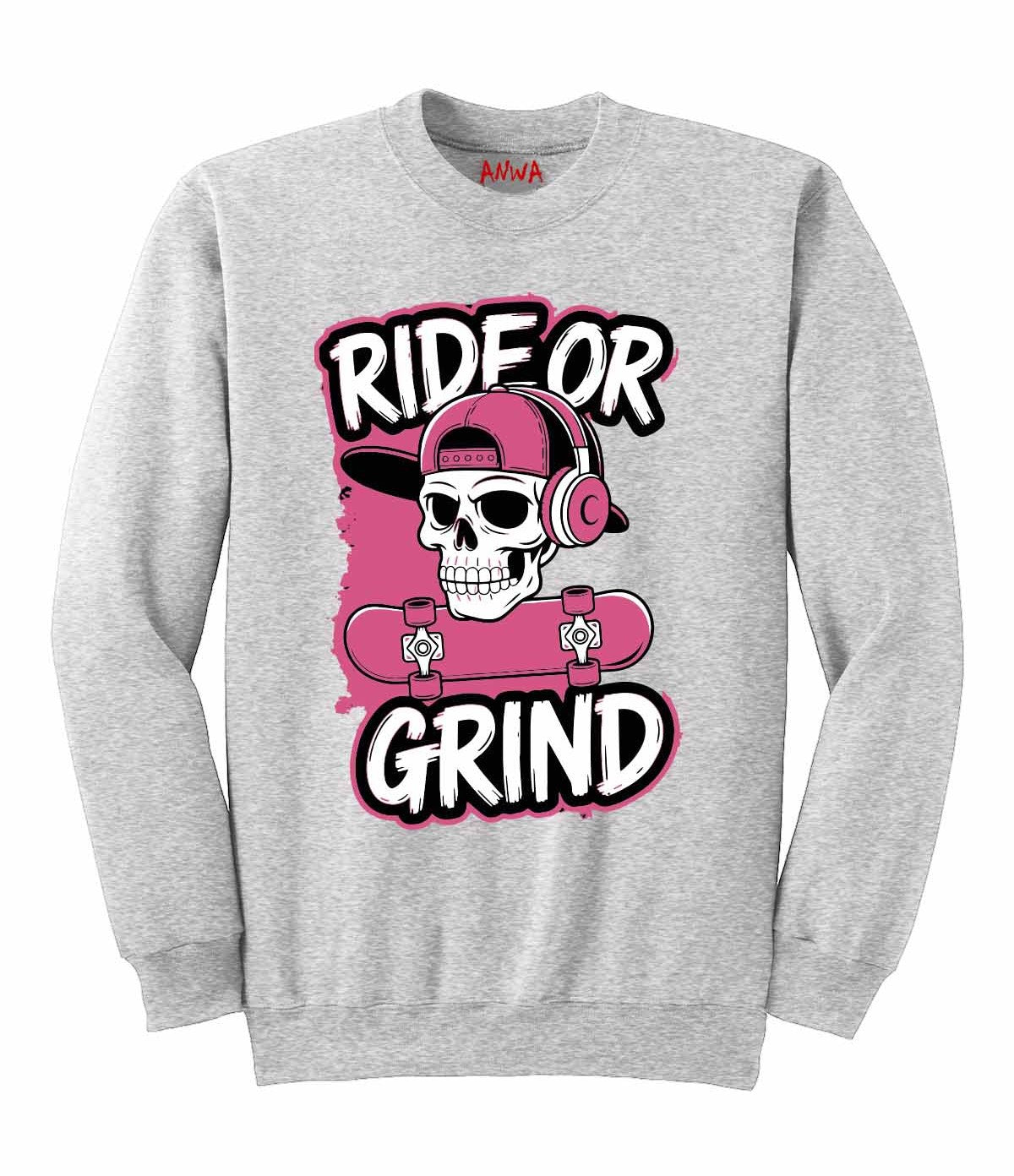 Ride or Grind Skull Sweatshirt – Bold Skate Streetwear Vibe