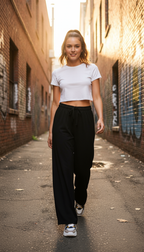 Unisex French Terry Wide-Leg Pants